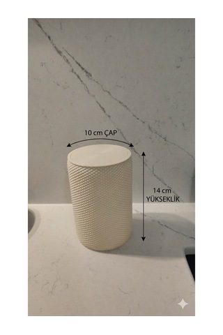 Mini Masaüstü Çöp Kovası - Krem
