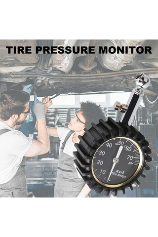 Youtek Metal Mekanik Lastik Basınç Ölçer, 0-60psı, Gece Işığı İle Okunabilir, Ev Ve Motosiklet İçin Taşınabilir Sigorta Gereci