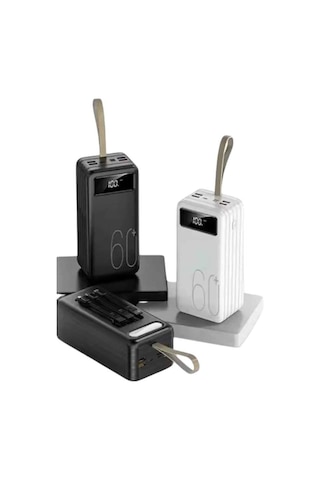 Hızlı Şarj 4 Çıkışlı Powerbank 60.000 Mah Taşınabilir Dijital Göstergeli Çr 90040700