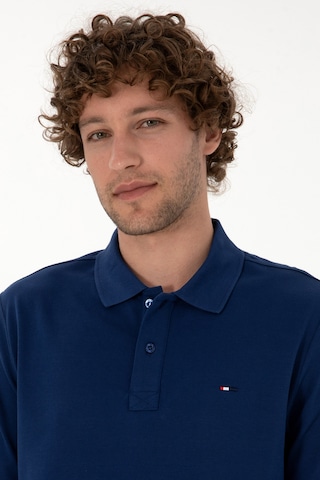 U.S. Polo Assn. Erkek Regular Fit Polo Yaka İndigo Basic Sweatshirt 50315941-VR028
