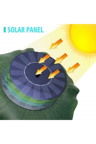 Lotus Yaprağı Güneş Çeşmesi Açık Bahçe Yüzen Peyzaj, Boyut:28 Cm
