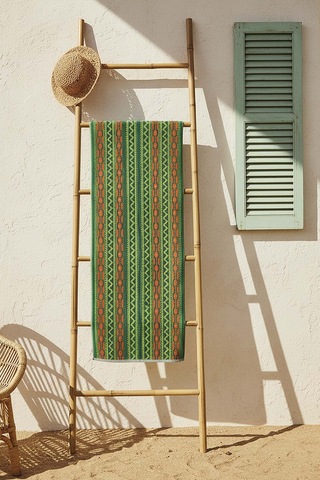 Açık Yeşil Sahara %100 Pamuklu Plaj Havlusu 70x140 Cm Çok Renkli