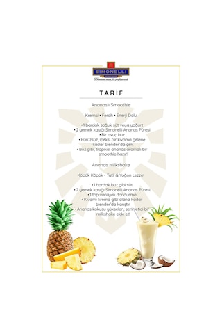 Simonelli Ananas Meyve Püresi 1 KG