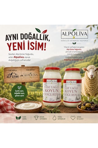 Alpoliva Koyun Yoğurdu 2 Adet 650 G 1.300g