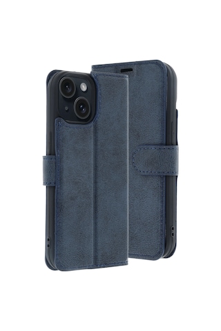 Newface - 603 - Apple Apple iPhone Uyumlu 15 Trend S Plus Kapaklı Kılıf - Glblseme - - Lacivert