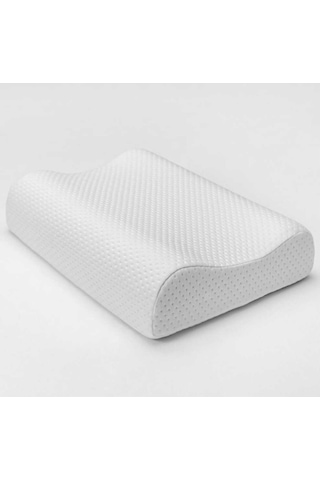 Ortopedik Yastık Visko 60x40cm Boyun Fıtığı Boyun Düzleşmesi Boyun Agrısı Desteklı Visko Ortopedik Beyaz