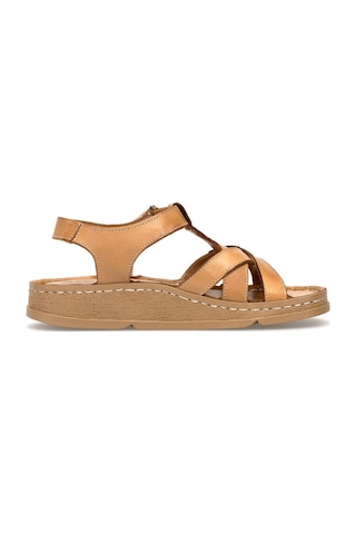 Mammamia D25ys-2440 Kadın Hakiki Deri Düz Sandalet Taba Taba