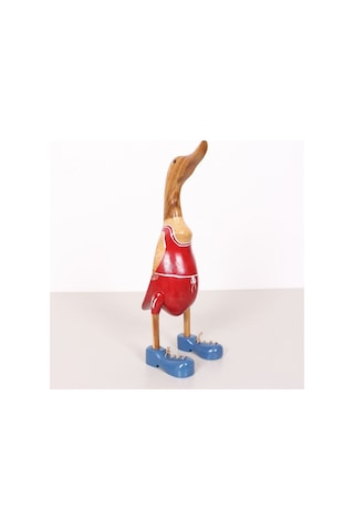 Basketçi Ördek El Oyması Teak Gövde 41x17x13 Cm