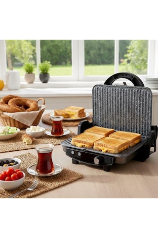 Any Morning OZ26TM03 Çıkarılabilir Plakalı Izgara Ve Tost Makinesi