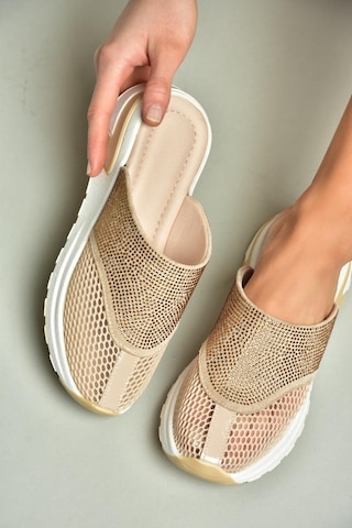 Fox Shoes U312514415 Bej File Kadın Terlik Bej-file Çok Renkli
