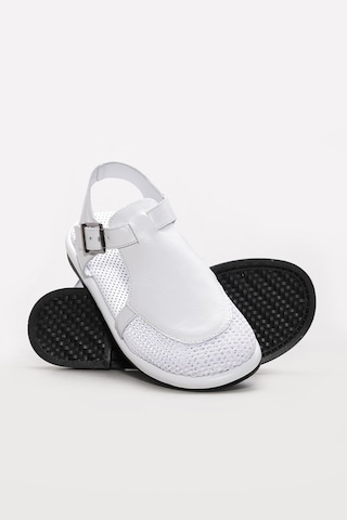Fast Step Hakiki Deri Kadın Klasik Sandalet 710za793 Beyaz