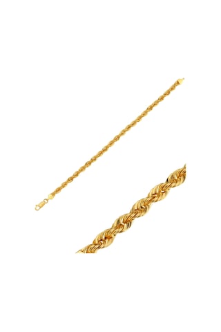 14 Ayar Altın Halat Zincir Bileklik 2 Mm Sarı Altın