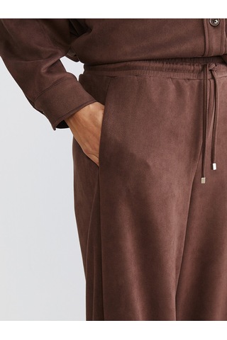 Lcw Vision Kahverengi Beli Lastikli Süet Görünümlü Kadın Jogger Pantolon