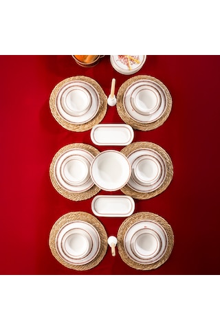 Perotti Danish Yaldızlı Stoneware 27 Parça 6 Kişilik Yemek Takımı