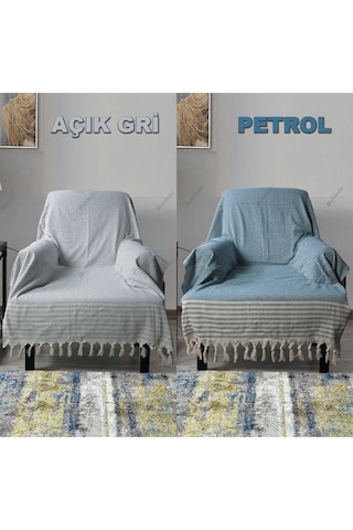 Pamuklu Organik Buldan Tekli Berjer Koltuk Örtüsü 180X150Cm