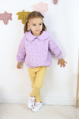 Harika Kids Kız Çocuk Orta Kalınlıkta Taytlı Takım Lila