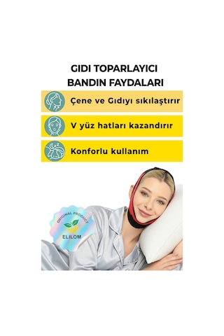 Elilom Yüz Korsesi Çene Boyun Bandı Horlama Önleyici Ve Gıdı Toparlayıcı Maske