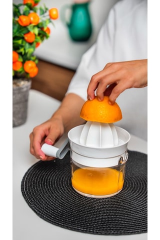 Narenciye Sıkacağı Çevirmeli Portakal, Mandalina Ve Limon Sıkacağı Turuncu Beyaz