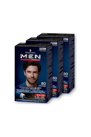 Men Perfect Saç Boyası 80 - Kahve Siyah X 3 Adet set-hnkl-2528-5084
