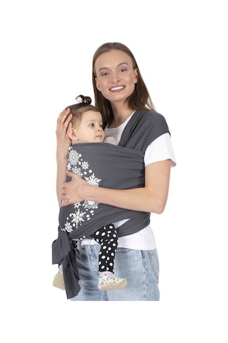 Sevi Bebe Bebek Taşıma Şalı Sling ART-562 Gri Çok Renkli