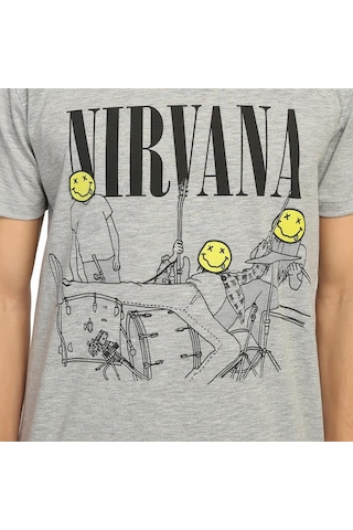 Bant Giyim - Nirvana Kurt Cobain Gri Erkek T-Shirt Tişört