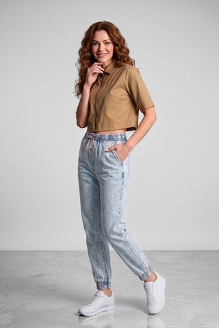 Kadın Lastikli Jogger Pantolon Açık Mavi 001