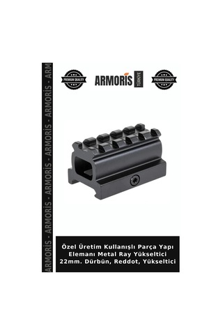 Özel Üretim Kullanışlı Parça Yapı Elemanı Metal Ray Yükseltici 22mm. Dürbün, Reddot, Yükseltici
