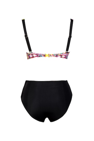 Endeep Beria Kadın Pembe Geometrik Desenli Toparlayıcı Askılı Bikini Takımı Pembe