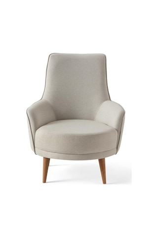 Rebul Keten Berjer Bej Tekli Koltuk Krem