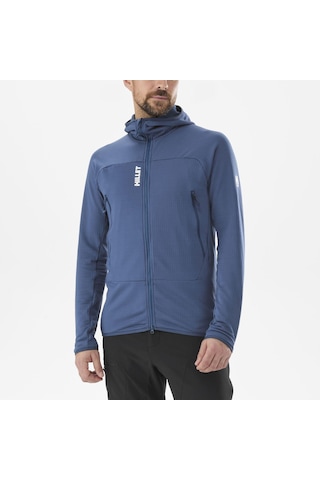 Millet Fusıon Grıd H Erkek Kapşonlu Polar Ceket Tam Fermuarlı Mıv9024 Mıv.n0395 Mavi