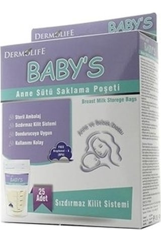 Dermolife Baby's Anne Sütü Saklama Poşeti 20 Adet - 3 Kutu
