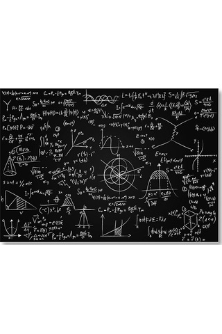 Cakasepetim Karatahta Üzerinde Yazılı Matematik Denklemleri Ahşap Mdf Tablo