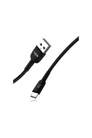 Linktech K600 Premium Micro Usb Data/şarj Kablosu 2.4a 1mt Siyah -