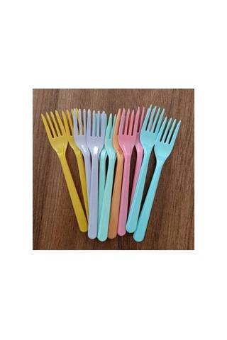 Nisa Plastik Lüx Çatal Renkli 6 Lı Açık Altın Nisa Plastik Lüx Çatal Renkli 6 Lı Açık Altın
