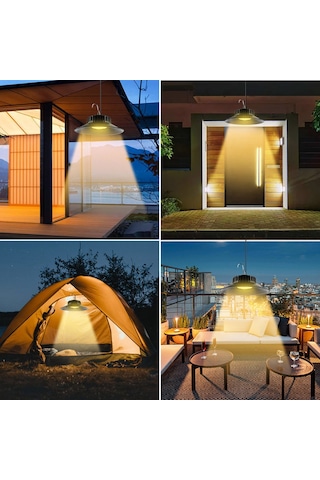 Gajeena Güneş Enerjili Dış Mekan Led Lambası, Ip65 Su Geçirmez, 3 Renk Tonu, Uzak Kumanda, Çadır Ve Bahçe Işığı Tekli Paket