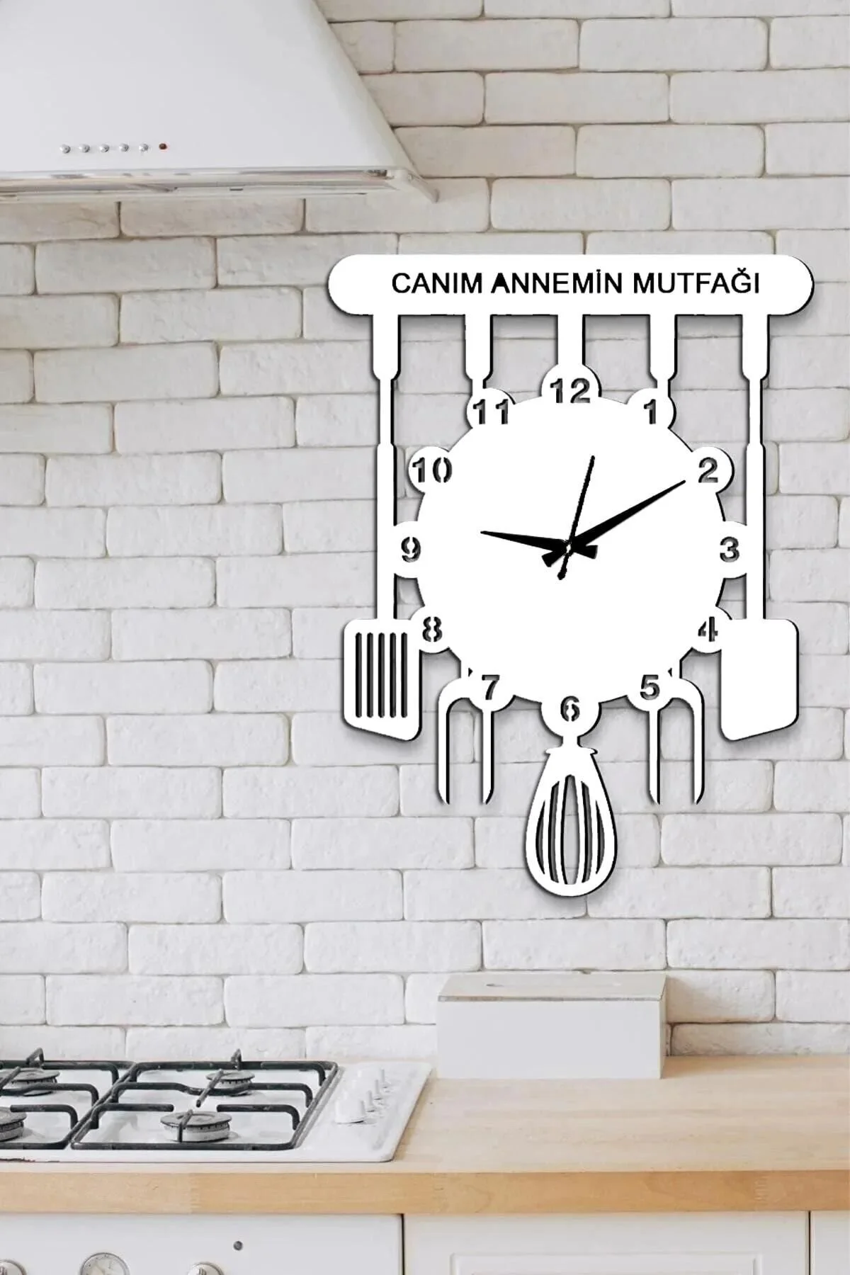 Kişileştirilebilir Mutfak Saati beyaz