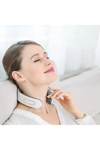 Çok Fonksiyonlu Boyun Masaj Aleti - Elektrikli Ve Isıtmalı Beyaz