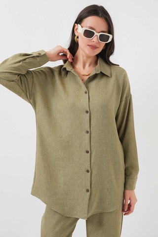 Gabria Keten Ön Düğmeli Takım Haki