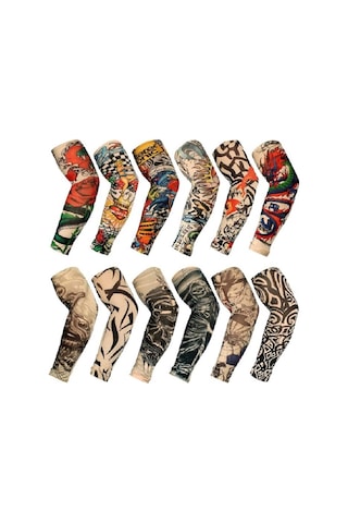 Airbrush Tattoo Giyilebilir Dövme 6 Çift 12 Adet Karma Kol Çorap Dövmesi Seti Sle Airbrush Tattoo Giyilebilir Dövme 6 Çift 12 Adet Karma Kol Çorap Dövmesi Seti Sle