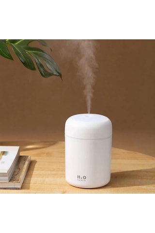 Led Işıklı 3'ü 1 Arada Ultrasonik Hava Nemlendirici Ve Aroma Difüzörü 300ml Kapasiteli Beyaz