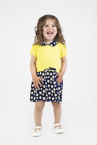 Kız Bebek Papatya Desen Yakalı Elbise 001