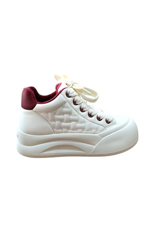 Guja 26k426-1 Kadın Kalın Taban Sneaker Ayakkabı Bej - Bordo Siyah