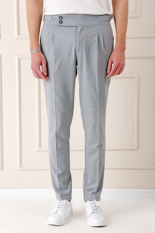 Efor Comfort Fit Çift Pile Yandan Tokalı Yüksek Bel Casual Gri Pantolon P 1153 Gri