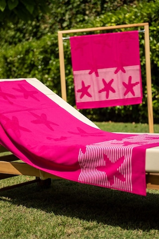 Menderes Home Cotton Collection Bukle Plaj Havlusu Yıldız Fuşya