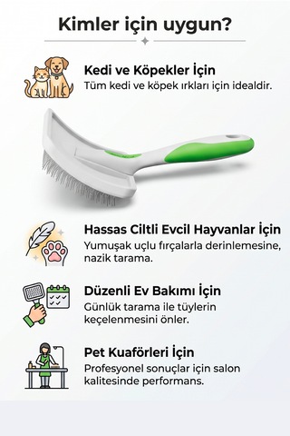 Andis Yumuşak Pimli Large Hassas Tarama Fırçası Köpekler İçin Kaygan Fırça