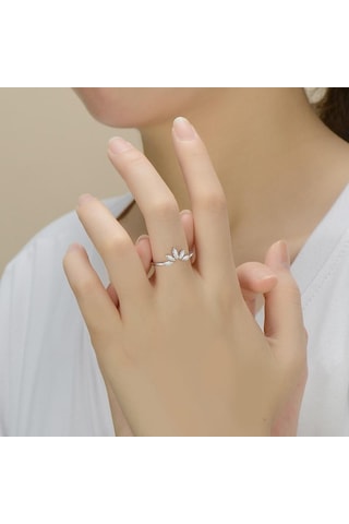 Altın Modian 925 Ayar Gümüş Eşkenar Dörtgen Aaa Temizle Cz Taç Moda Altın Renk Parmak Yüzük Kadınlar İçin Güzel Düğün Takısı