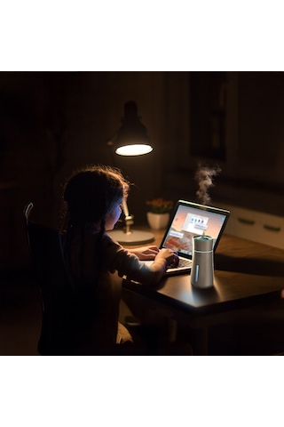 Lenyes Lhu03 Vazo Tipi Rgb Atmosfer Işıklı Nano Sprey Sessiz Hava Nemlendirici Beyaz