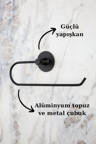 Multistore Yuvarlak Yapışkanlı Siyah Kağıt Rulo Havluluk, Peçetelik, Yapışkanlı Tasarım, Banyo Peçetelik