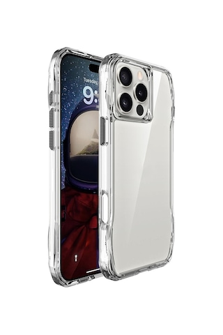 Apple Uyumlu iPhone 16 Pro Kılıf Airbagli Şeffaf Zore İncek Kapak Seffaf