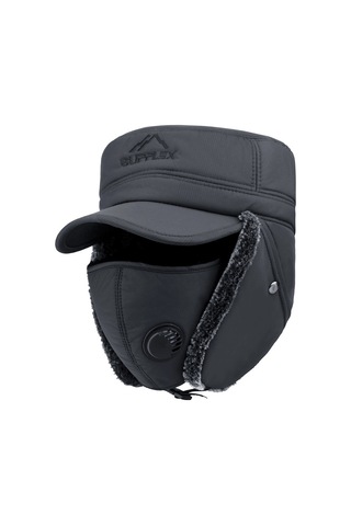 Kışlık Şapka Kulak Ağız Burun Sıcak Tutma Koruma Gri